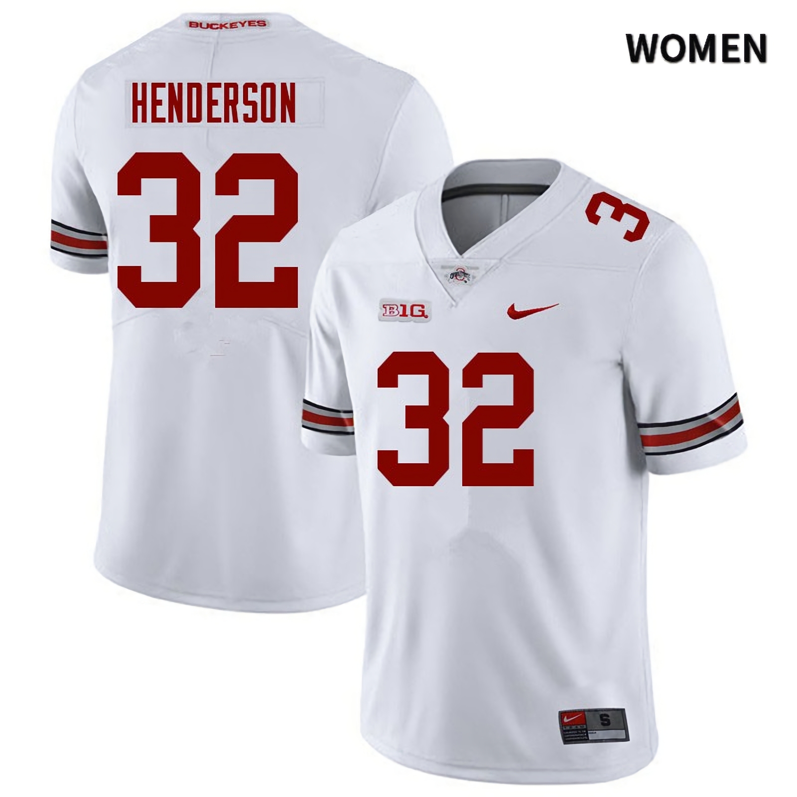 TreVeyon Henderson Ohio State Buckeyes Women's NCAA #32 White College Stitched Football Jersey DCE3456HI